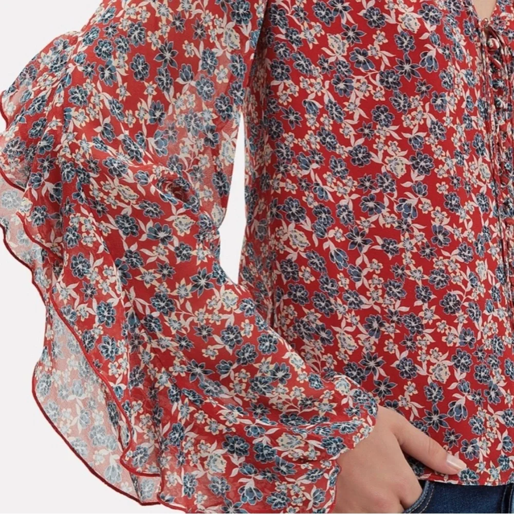 NICHOLAS floral v neck blouse - Picture 5 of 7